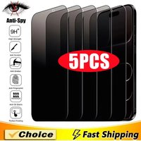 5PCS Anti-Spy Privacy Glass For iPhone 16 17 15 14 13 12 11 Pro Max 13 12 Mini 11 Pro XR XS Max