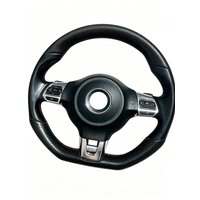 chengcheng-Suitable for Volkswagen Golf 6 MK6 GTI Passat Tiguan leather multifunction steering wheel