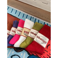 Men And Women Thick Line Mid Calf Solid Color Cotton Socks Vintage Thick Needle Long Tube Retro American Style The