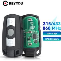 KEYYOU avec batterie KR55WK49123 pour BMW E60 E61 E70 E71 E72 E81 E82 E87 E88 Fob PCF7945 puce 315MHz/433Mhz/868MHz clé de voiture à distance