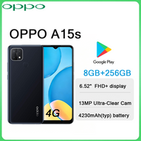 OPPO A15s 6.52" Screen 4G LTE Smartphone 8GB+256GB 13MP Camera 4230mAh Battery Dual SIM 2026 Newest Android Mobile Phone