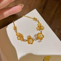 Vintage brushed dazzling flower bracelets for women classical exquisite diamonds inlaid bracelet banquet wedding fine jewelry
