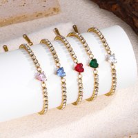 JP One Luxury Heart Zircon Bracelet - Stainless Steel Jewelry for Women, Hypoallergenic Gift Gold Color Bangle Chain Accessories