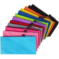 A6 Size Waterproof Zipper Pencil Case - Multicolor for Students Office Travel Cosmetics Storage Bag