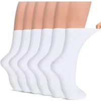 Diabetic Socks For Men Cushioned Sole Crew Loose Fit Non-Binding Socks Women ,6 Pairs