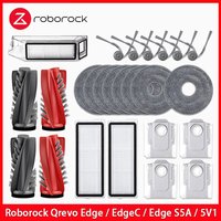 Pasuje do (Roborock Qrevo Edge / EdgeC / Edge S5A / 5V1 / Curv) Części do odkurzacza Wałek główny Szczotka boczna Filtr Hepa Ścierka do mopa Worek na kurz
