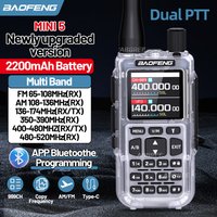 BAOFENG MINI-5 Radio Krótkofalarskie Bateria 2200mAh Programowanie przez Aplikację Bluetooth Daleki Zasięg Walkie Talkie Pełna Półka Częstotliwości AM/FM 999 Kanałów Kopiowanie Częstotliwości VOX Nowo