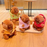 1-20PCS Hoodie Wearing Capybara Plush Keychain Backpack Decor Cute Animal Doll Christmas Stocking Stuffer Gift Idea