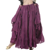 Long Gypsy Skirt Belly Dance Performance Women Tribal Gypsy Dance Skirt Women Belly Dance Tribal Skirt 8m/16m Adult 12 Color