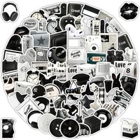 103Pcs Black And White Aesthetic Stickers For Room Decor & Scrapbooking Golden Memory Stickers Store