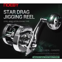 Noeby-Light Metal Jigging Reel,Star Drag,Slow Jigging Reel,Ocean Sea Jig Baitcasting Reel,12kg Max Drag,383G,Gear Ratio 6.5:1