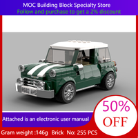 Building Block Model MOC Car 255 Parts Mini Retro Speed Vehicle City Toy For Adult Children Christmas Gift