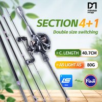 FISHINGFANS ORCA 1.48m-1.68m FUJI O/LS GUIDE DUAL SIZE 5 SECTIONS TRAVEL PORTABLE 5kg Drag Power UL ULTRALIGHT FISHING ROD