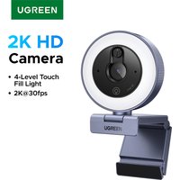 UGREEN USB Camera Webcam For PC with Fill Light 2K30 Fixed Focus, 1.5m Cable