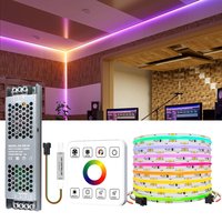 10m 20m COB RGBIC LED Streifen 24V Traum Farbe Fließendes Wasser Fließendes Licht Zimmer Party Spiel Dekor RF Touch Wand Panel Fernbedienung