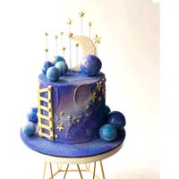 5pcs Little Star Happy Birthday Cake Topper Gold Silver DIY wedding Party Gift Cupcake Topper For Baby Shower Dessert Decoration