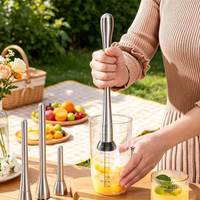 Stainless Steel Cocktail Muddler & Shaker, Crushing Hammer for Fruit Ice, DIY Drink Muddler Barware Tool for Home Bartender Kit