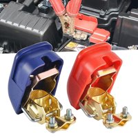 Connector Clamps Car Battery Terminals Connectors 1 Pair Copper Plate Car Quick Release Top Post Battery Clamps for Car Van More