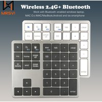 MRSVI 2.4G Wireless Bluetooth Number Pad Ultra-thin Remote Connection Numpad Numeric Keypad for IOS Window Digital Keyboard