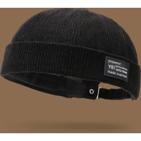 Herbst- und Winter-Cordhut ohne Krempe, lässiger Hut im Yuppies-Stil, gestreifter Samthut für Damen und Herren