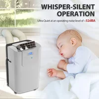 12000 BTU 7000 BTU SACC Elite Dual Hose Portable Air Conditioner Dehumidifier Fan for 400 Sq Ft Room Grey