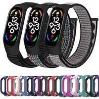 Nylonowa pętla do Xiaomi Mi Band 7-7 nfc smartwatch opaska sportowa Miband7 Correa bransoletka zamienna inteligentna opaska 7 6 5 4 3