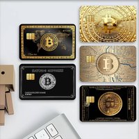 Bitcoins Fashion Credit Decorative Card Stickers Suitable For Bank Cards Metro Transit Anti-scratch Gift 4PCS