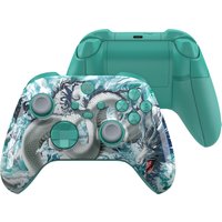 eXtremeRate For Xbox Core Controller Rubberized Full Set Shell & Button & Handles & Backplate Case - Jade Dragon Cloud Dominator