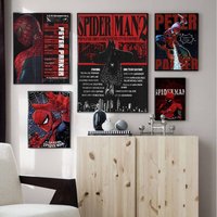 S-Spider Cartoon Man Movie Sticky Posters Whitepaper Sticker DIY Room Bar Cafe Posters Wall Stickers
