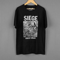Siege T-Shirt Drop Dead Hardcore Punk Grindcore Band Spazz Heresy Electro Hippies Men's Tops Clothing Short Sleeve Cotton Shirt