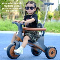 Children's Tricycle with Music Baby Walking Artifact Light Hand Push Baby Stroller High Landscape