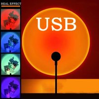 USB Sunset Lamp 16 Colors LED Rainbow Neon Night Light Projector Home Decor Mood Light For Bedroom Living Room Wall Photography