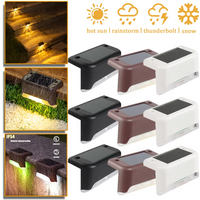 Outdoor Solar Step Lights Warm White LED Waterproof Stair Path Lighting for Garden Patio Fence Balcony Decoration Solar Power