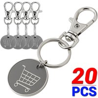 1-20pcs Metal Shopping Cart Token Remover Keychain for Trolley Coin Universal Carabiner Hook Convenient Supermarket Accessories