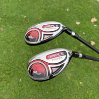 Golf clubs, Golf Hybrid Clubs, Model 3/4/5. Alloy construction, carbon fiber shaft in red and white color scheme. Right-handed g