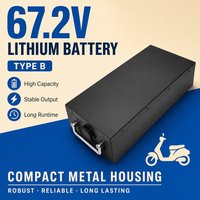 60V Elektrofahrrad-Akku-Ersatz für Citycoco Harley Motorrad - Wasserdichter Lithium-Ionen-Akku + 67,2V Ladegerät