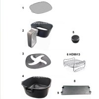 Apply for Philips Air Fryer HD9630 HD9650 HD9651 HD9654 HD9860 Oil Tray Fried Basket Grid Fried Fish Plate Accessories