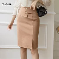 Oversized Pencil Black Skirts Women 2026 Korean Fashion Clothing Elegant High Wiast Bodycon Skirt Sexy Office Midi Mujer Faldas