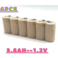 New 100% Electric Drill SC Batteries 1.2V 3800mAh Sub C Ni-Cd Rechargeable Battey With Tab Power Tool NiCd SUBC Cells