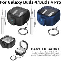 For Samsung Galaxy Buds 4/Buds 4 Pro Case (2026) with Safety Lock Clip Cover Accessories with Cleaner Kit For Galaxy Buds 4/4Pro