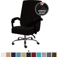 Velvet Home Office Chair Covers Stretchable Computer Desk Chair Covers Mid - High Back Universal Executive Boss Chair Covers