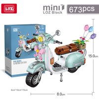 LOZ-1117 Little Sheep motorcycle takeout electric car mini model creative decoration for boys and girls building blocks toy gift