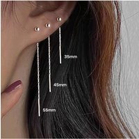 925 Sterling Silver ear Needle Simple Ear Wire Prevent allergy Perforated Tassel Earrings For Women Fashion Party Jewelry