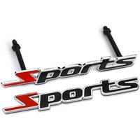 3D Metal Red Black Logo Sport Emblem Car Front Grill Badge Decal Sport Sticker Accessories