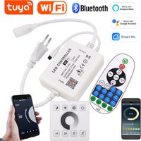LED Dimmer Controller IR Remote/Tuya WIFI/Bluetooth/RF Touch Panel For 8MM PCB 110V 220V 288Leds/m 360LEDs/m No Wires COB Strip