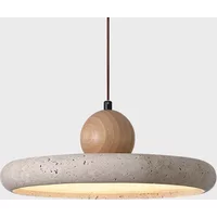 Nowoczesna lampa wisząca LED z naturalnego kamienia, nordycki retro żyrandol z trawertynu, lampa sufitowa do jadalni, dekoracja domu.