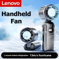 Lenovo Handheld Fan High Speed Ice Cooling Multiple Gears Turbo Portable Usb Desk Fan Foldable/hangable Fast Chill Ice Compress