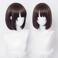 Cosplay Megumi Kato Wig for Women Cosplay Wig Anime How to Raise a Boring Girlfriendfor Dark Brown Bob Halloween Party