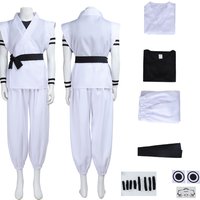 2026 Japanese Manga Anime Ryomen Sukuna Role-Playing Costume White Kung Fu Suit with Tattoo Showdown Cosplay Costume Full Set