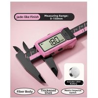 150mm Pink Digital Caliper Plastic Vernier Gauge Nylon Body For Jewelry Making Precision Measurement Tool Metric Inch Scale